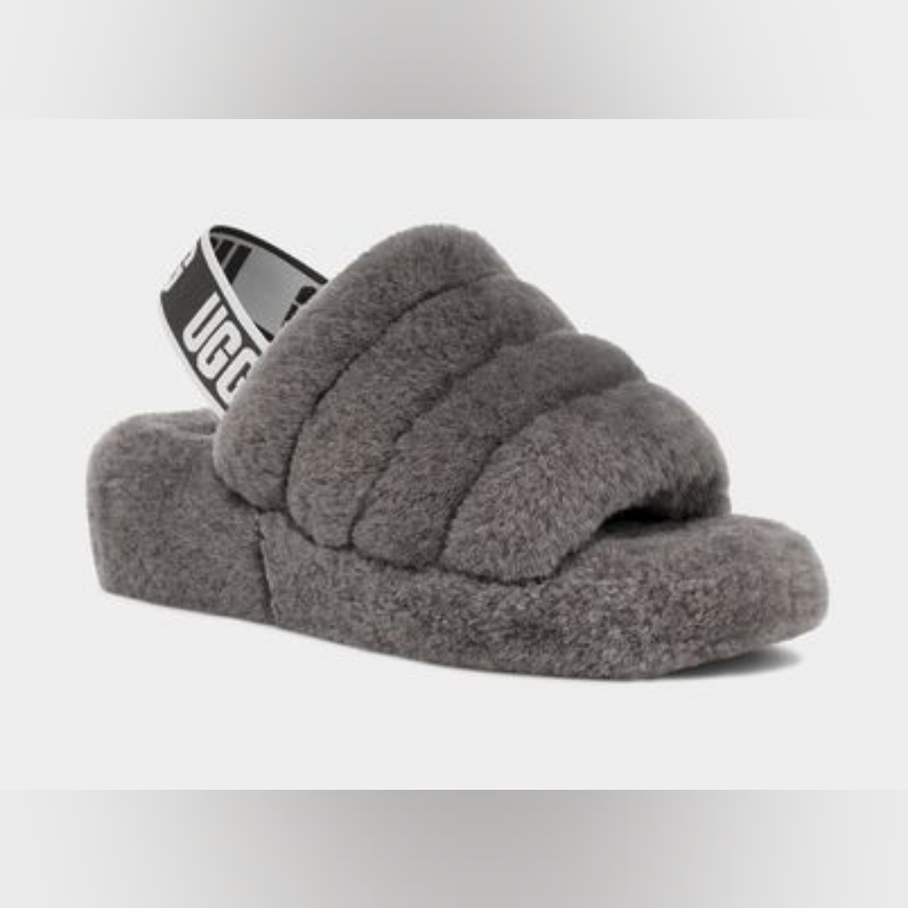 Ugh Fluff Yeah Grey Slippers Size 10 NWT